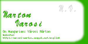 marton varosi business card