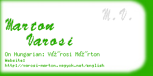 marton varosi business card